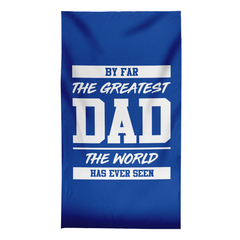 By Far The Greatest Dad - Blue - Lightweight, Microfibre Retro Beach Towel - 150cm x 75cm