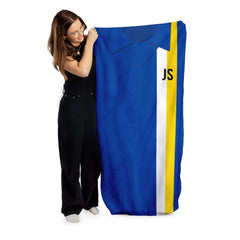 Cardiff -1976 HOME Shirt - Personalised Retro Beach Towel - 150cm x 75cm