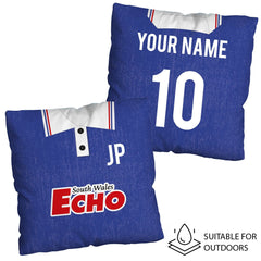 Cardiff - 1992 Home Shirt - 45cm or 61cm Retro Showerproof Outdoor Cushion