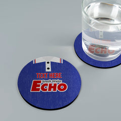 Cardiff 1992 Home Shirt - Personalised Drink Coaster - Square Or Circle