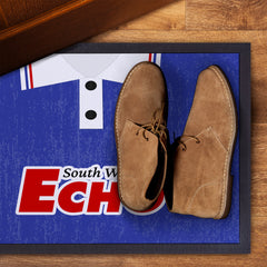 Cardiff 1992 Home Shirt - Personalised Retro Door Mat - 60cm x 40cm
