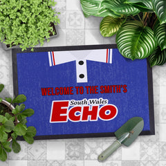 Cardiff 1992 Home Shirt - Personalised Retro Door Mat - 60cm x 40cm
