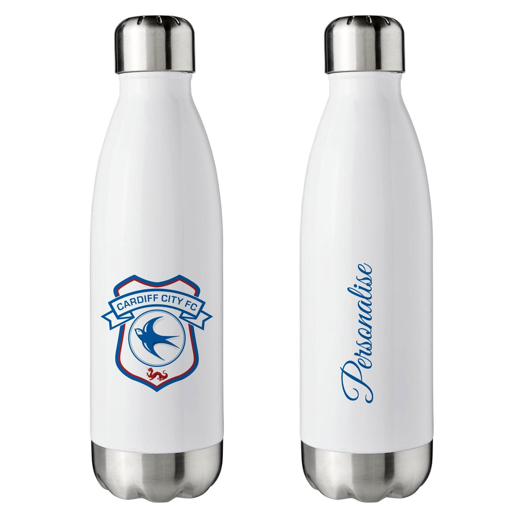 Cardiff City FC Crest Insulated Water Bottle - White