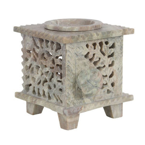 Carved Rose Soapstone Oil Burner