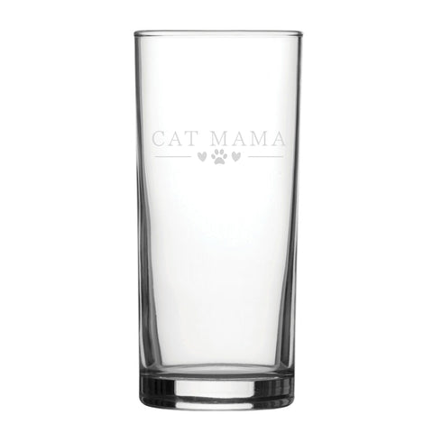 Cat Mama - Engraved Novelty Hiball Glass