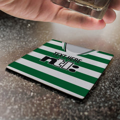 Celtic 2001 Home Shirt - Personalised Drink Coaster - Square Or Circle