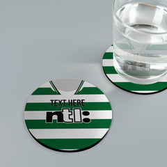 Celtic 2001 Home Shirt - Personalised Drink Coaster - Square Or Circle