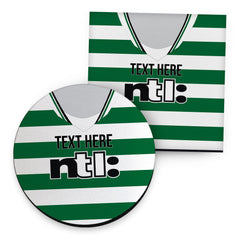 Celtic 2001 Home Shirt - Personalised Drink Coaster - Square Or Circle