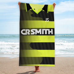 Celtic Retro - 1997 Away Shirt - Personalised Retro Beach Towel - 150cm x 75cm