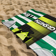 Celtic Three Shirt Design - Personalised Lightweight, Microfibre Retro Beach Towel - 150cm x 75cm