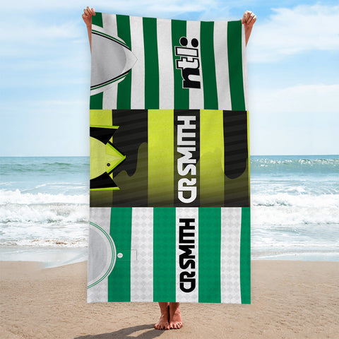 Celtic Three Shirt Design - Personalised Lightweight, Microfibre Retro Beach Towel - 150cm x 75cm