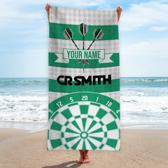 Darts - The Celtic - 1988 Home - Personalised Lightweight, Microfibre Retro Beach Towel - 150cm x 75cm