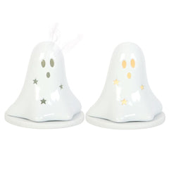 Ceramic Ghost Tealight and Incense Cone Holder
