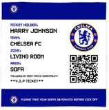 Chelsea FC Personalised Fleece Blanket (Fans Ticket Design)