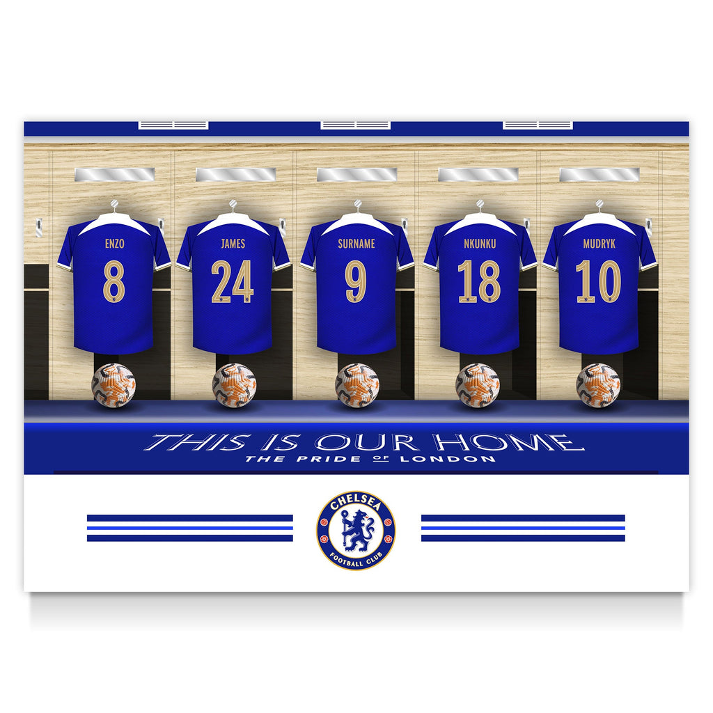 Chelsea FC Personalised Poster - Dressing Room