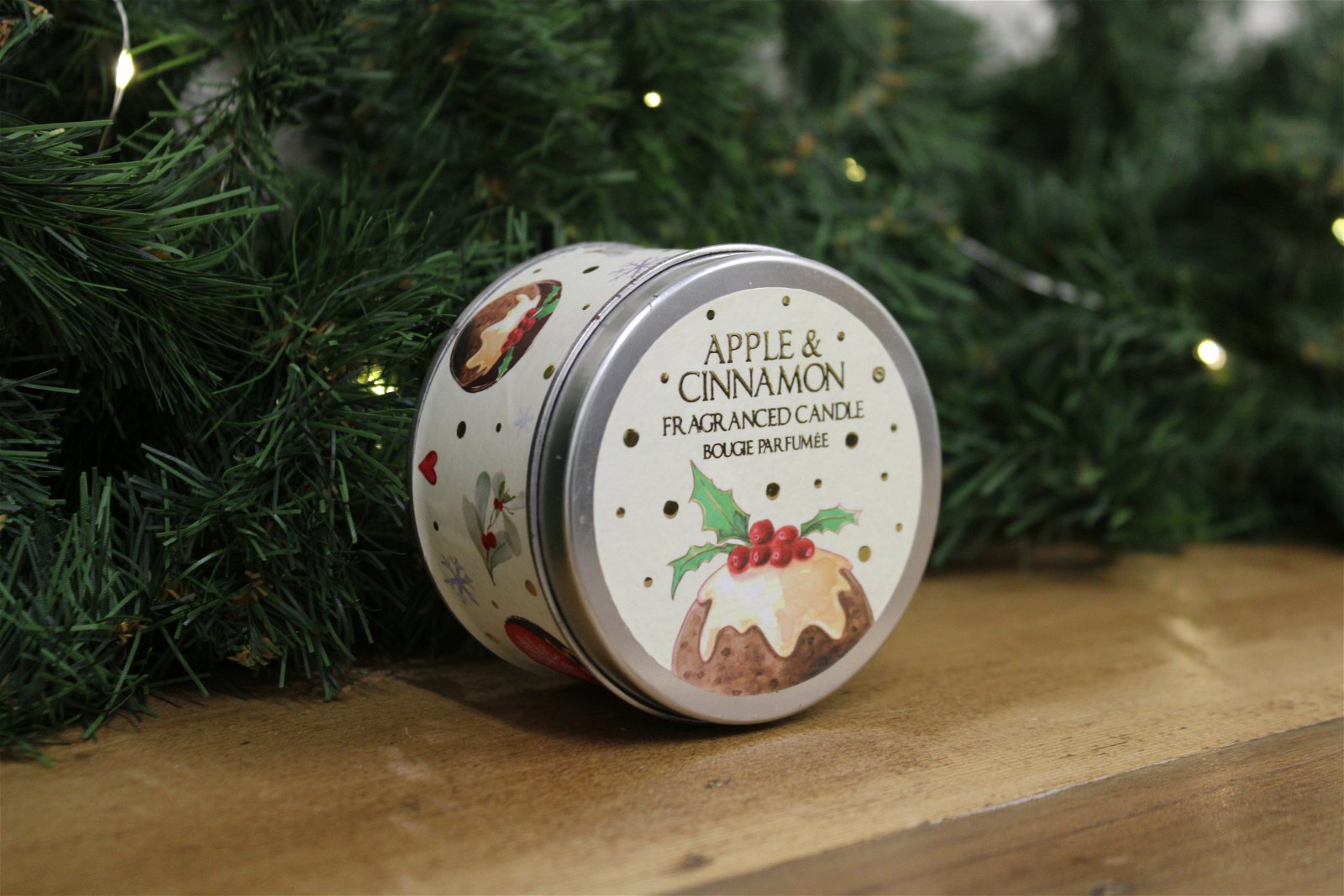 Christmas Pudding Candle in Tin