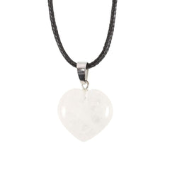 Clear Quartz Healing Crystal Heart Necklace