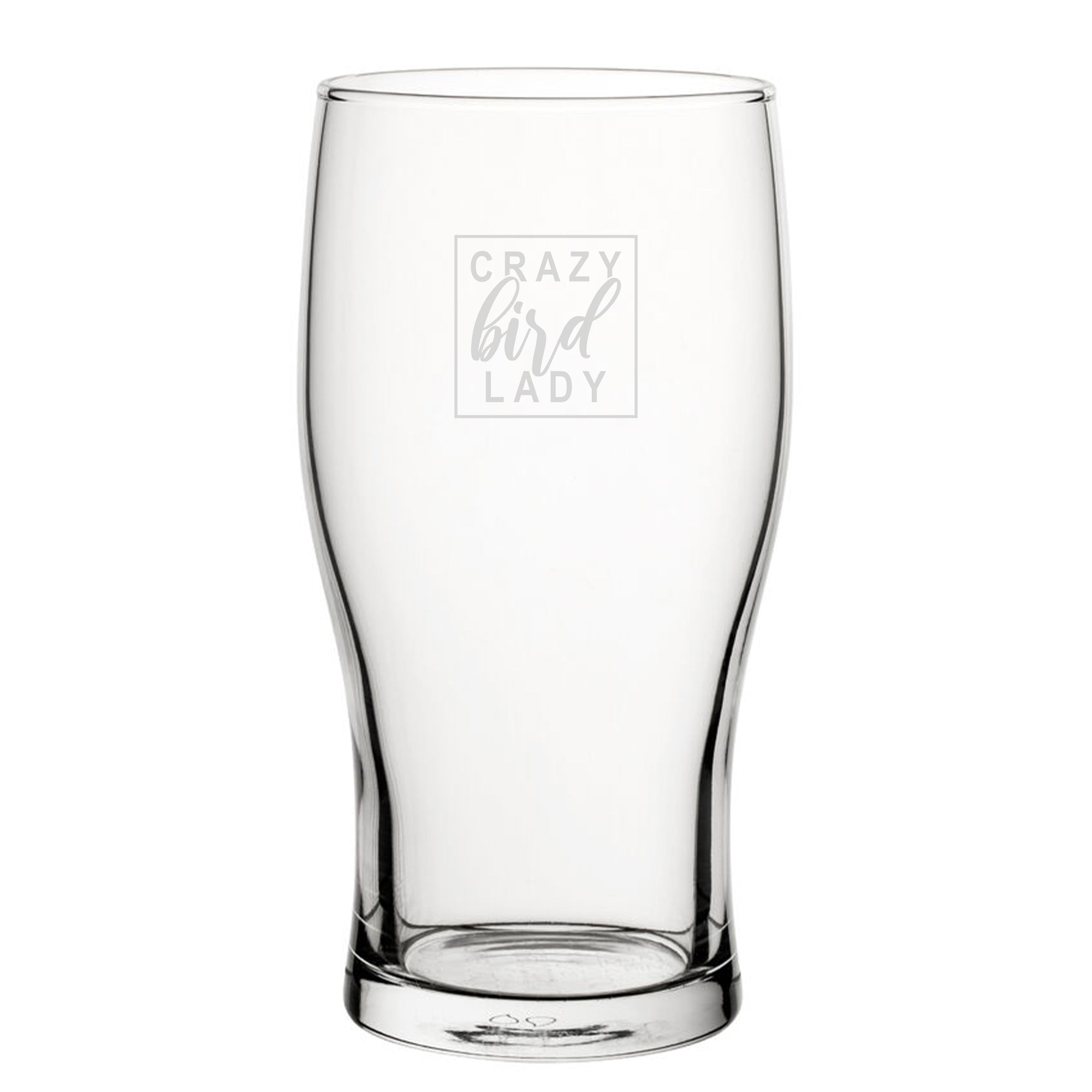 Crazy Bird Lady - Engraved Novelty Tulip Pint Glass