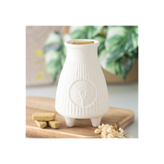 Cream Ribbed Palo Santo Brick Burner