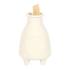 Cream Ribbed Palo Santo Burner