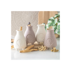 Cream Ribbed Palo Santo Burner