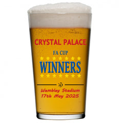 Crystal Palace FA Cup Winners Pint Glass Souvenir 2025 Final