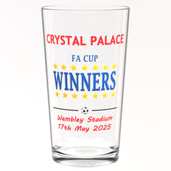 Crystal Palace FA Cup Winners Pint Glass Souvenir 2025 Final