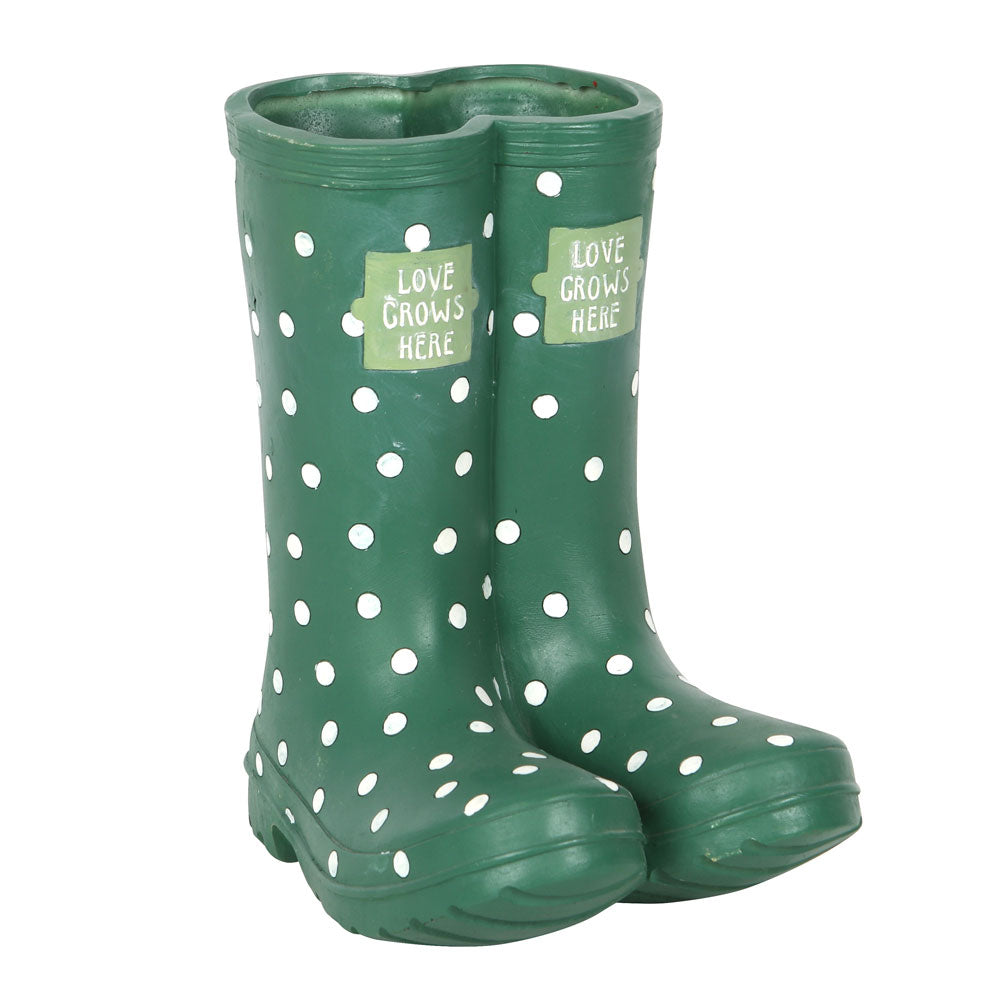 Dark Green Welly Boot Planter