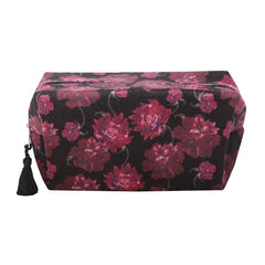 Dark Romance Floral Print Makeup Bag