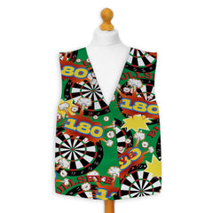 Darts Bullseye Pattern - Novelty Costume Fancy Dress Waistcoat ( 4 sizes available )