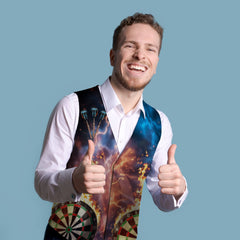 Darts Cosmic Design - Novelty Costume Fancy Dress Waistcoat ( 4 sizes available )