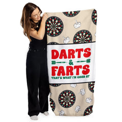 Darts & Farts- Darts Beach Towel - 150cm x 75cm