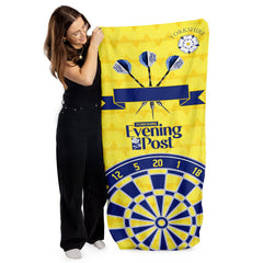 Darts Leeds - 1992 Away - Personalised Lightweight, Microfibre Retro Beach Towel - 150cm x 75cm