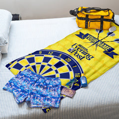 Darts Leeds - 1992 Away - Personalised Lightweight, Microfibre Retro Beach Towel - 150cm x 75cm