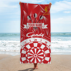 Darts Liverpool - 1989 Home - Personalised Lightweight, Microfibre Retro Beach Towel - 150cm x 75cm