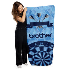 Darts Manchester Blue Retro - 1989 Home - Personalised Lightweight, Microfibre Retro Beach Towel - 150cm x 75cm