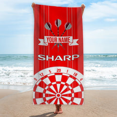Darts Manchester Red Retro - 1999 Home - Personalised Lightweight, Microfibre Retro Beach Towel - 150cm x 75cm