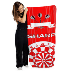 Darts Manchester Red Retro - 1999 Home - Personalised Lightweight, Microfibre Retro Beach Towel - 150cm x 75cm
