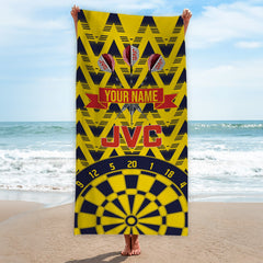Darts The Gooners - 1992 Away - Personalised Lightweight, Microfibre Retro Beach Towel - 150cm x 75cm
