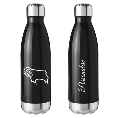 Derby County Crest Black Insulated Water Bottle