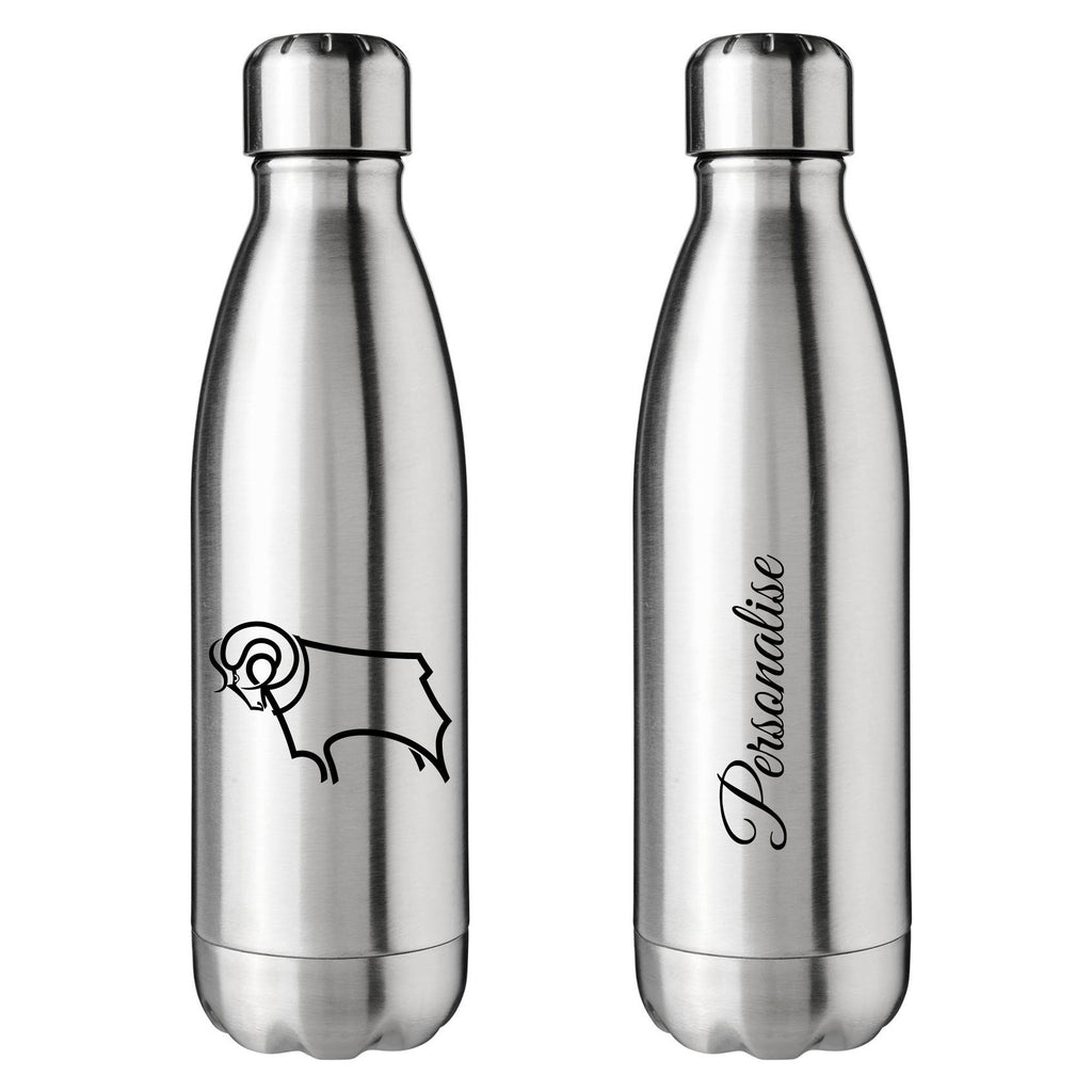 Derby County Crest Silver Insulated Water Bottle