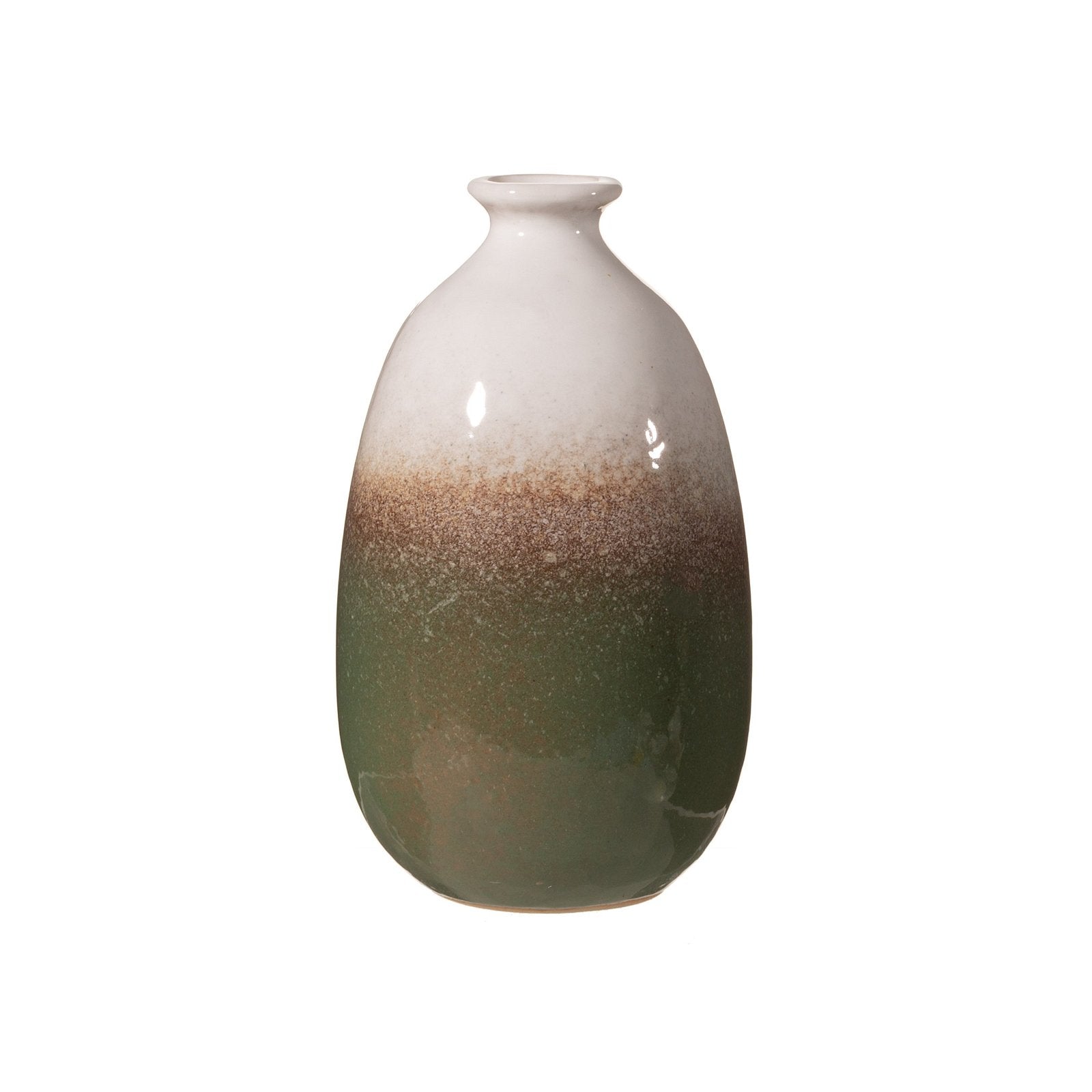 Dip Glazed Ombre Green Vase