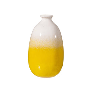 Dip Glazed Ombre Yellow Vase