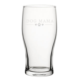 Dog Mama - Engraved Novelty Tulip Pint Glass