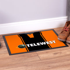 Dundee U 2000 Home Shirt - Personalised Retro Door Mat - 60cm x 40cm