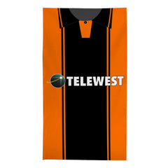 Dundee U Retro United 2000 Home Shirt - Personalised Lightweight, Microfibre Retro Beach Towel - 150cm x 75cm