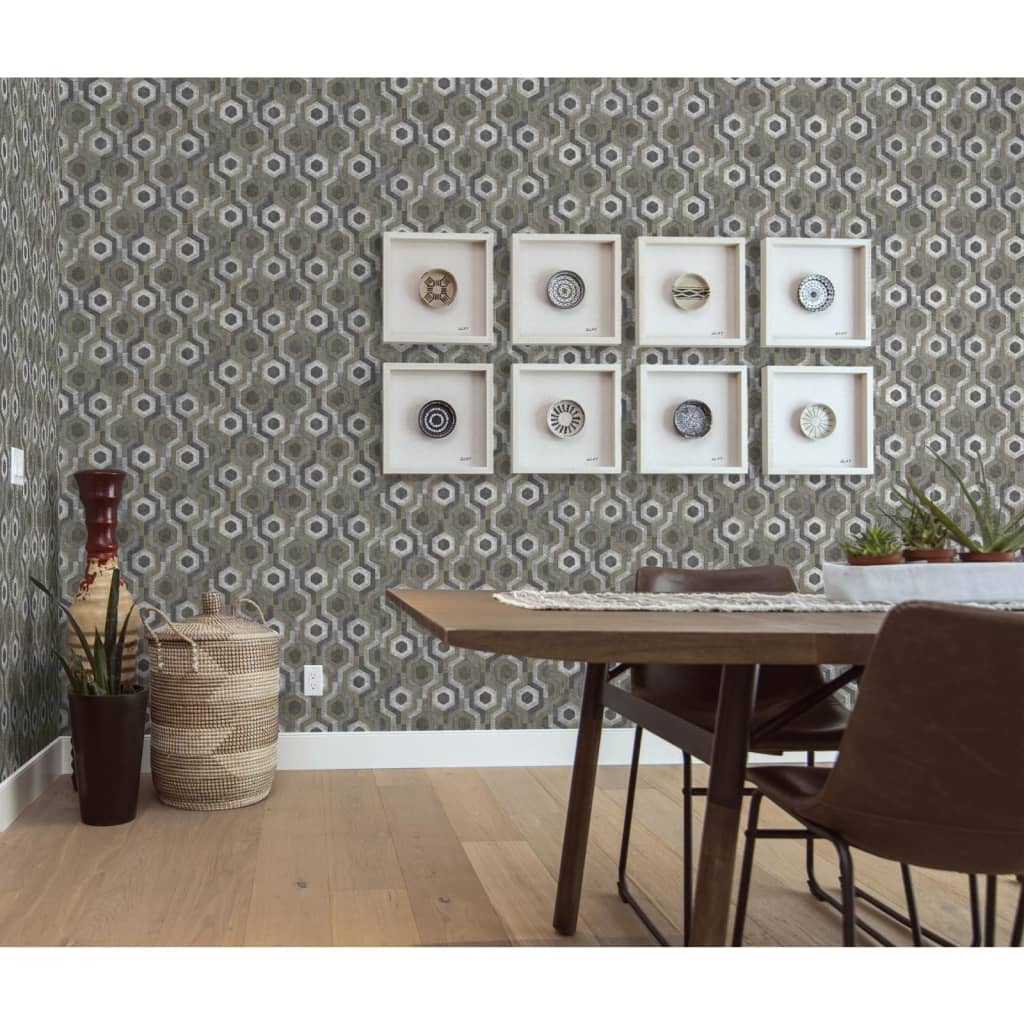 DUTCH WALLCOVERINGS Wallpaper Galactic Silver and Brown