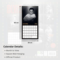 Elvis Presley Square Calendar 2026