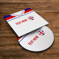 England 1982 Home Shirt - Personalised Drink Coaster - Square Or Circle