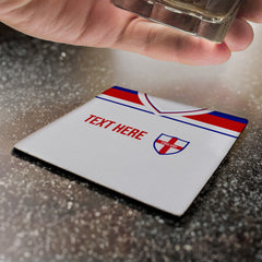 England 1982 Home Shirt - Personalised Drink Coaster - Square Or Circle